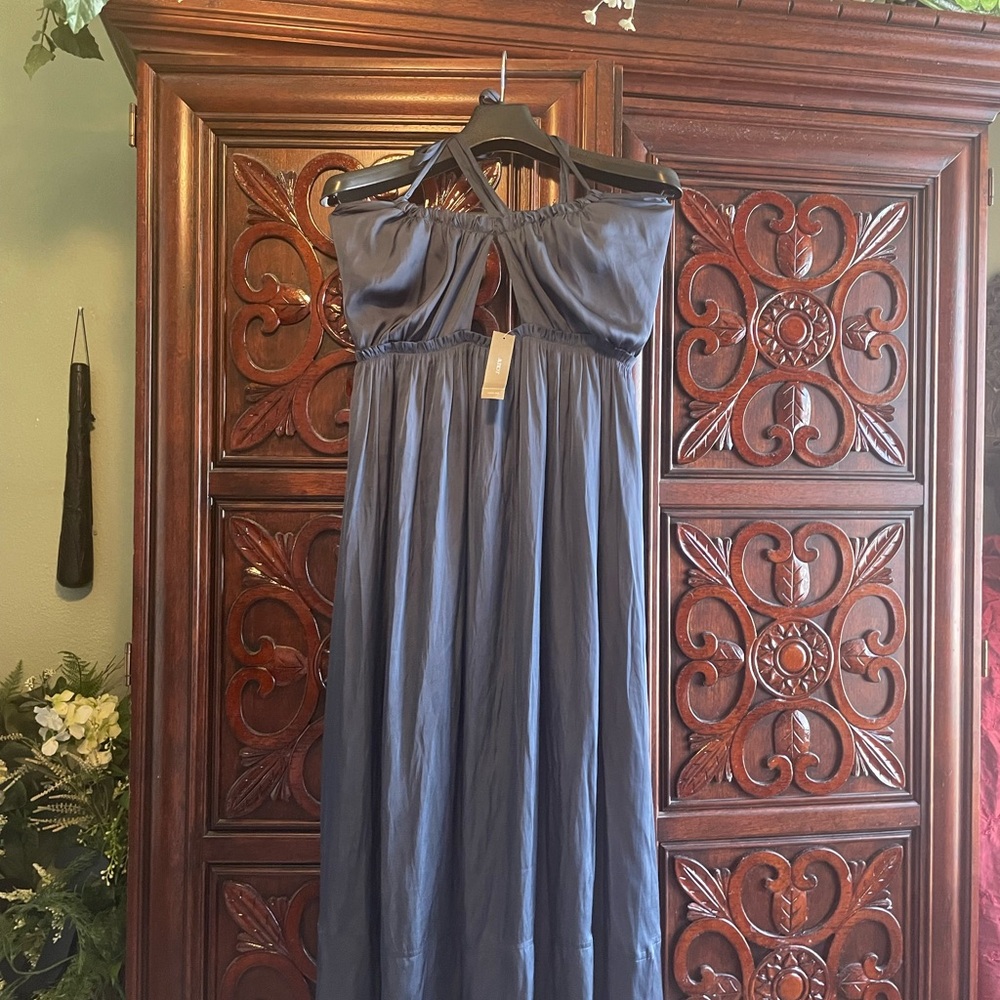 J.Crew Collections, Gray blue Sleeveless Dress